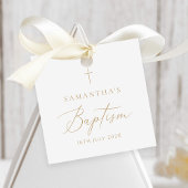 Elegant Gold Calligraphy Baptism Bedankjes Labels
