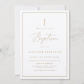 Elegant Gold Calligraphy Baptism Kaart (Voorkant)