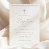 Elegant Gold Calligraphy Baptism Kaart