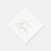 Elegant Gold Calligraphy Baptism Servet (Hoek)