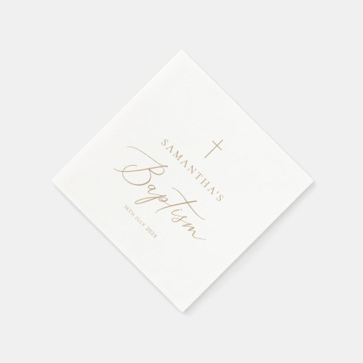 Elegant Gold Calligraphy Baptism Servet (Hoek)