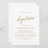 Elegant Gold Calligraphy Baptisme Kaart (Voorkant / Achterkant)