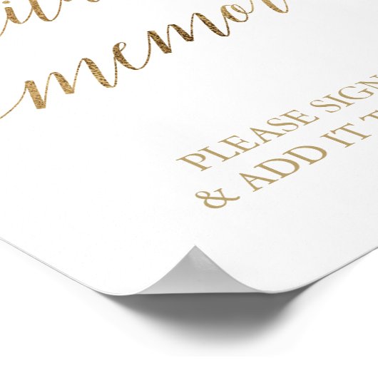 Elegant Gold Calligraphy Build Memories Sign Poster (Hoek)