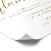 Elegant Gold Calligraphy Cake Flavors Sign. Poster (Hoek)