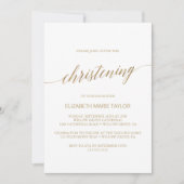 Elegant Gold Calligraphy Christening Kaart (Voorkant)