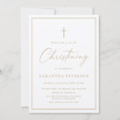 Elegant Gold Calligraphy Christening Kaart (Voorkant)