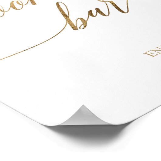 Elegant Gold Calligraphy Cookie Bar Sign Poster (Hoek)