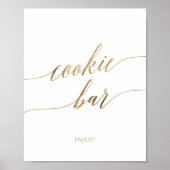 Elegant Gold Calligraphy Cookie Bar Sign Poster (Voorkant)