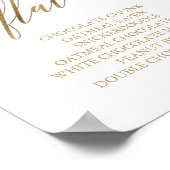 Elegant Gold Calligraphy Cookie Flavors Sign Poster (Hoek)