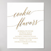 Elegant Gold Calligraphy Cookie Flavors Sign Poster (Voorkant)
