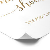 Elegant Gold Calligraphy Dancing Shoes Sign Poster (Hoek)