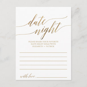 Elegant Gold Calligraphy Date Night Idee Kaarten