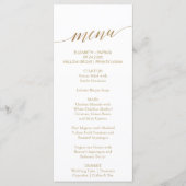 Elegant Gold Calligraphy Dinner Menu Kaart (Voorkant)