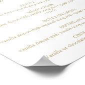 Elegant Gold Calligraphy Doughnut Flavors Sign Poster (Hoek)