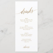 Elegant Gold Calligraphy Drink Menu Kaart (Voorkant)