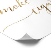 Elegant Gold Calligraphy Eat Drink Smoke Cigars Poster (Hoek)