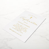 Elegant Gold Calligraphy en Cross | Bevestiging Folie Uitnodiging (Gedraaid)
