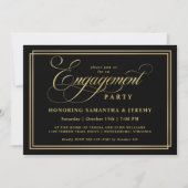 Elegant Gold Calligraphy Engagement Party Kaart (Voorkant)