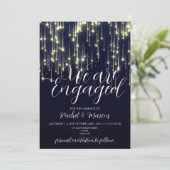 Elegant Gold Calligraphy Engagement Party Kaart (Staand voorkant)