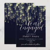 Elegant Gold Calligraphy Engagement Party Kaart (Voorkant / Achterkant)