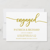 Elegant Gold Calligraphy Engagement Party Kaart (Voorkant)
