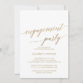 Elegant Gold Calligraphy Engagement Party Kaart (Voorkant)