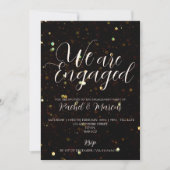 Elegant Gold Calligraphy Engagement Party Kaart (Voorkant)