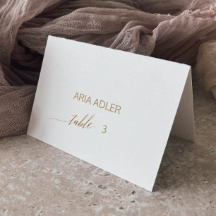 Elegant Gold Calligraphy Escort Place Cards Kaart