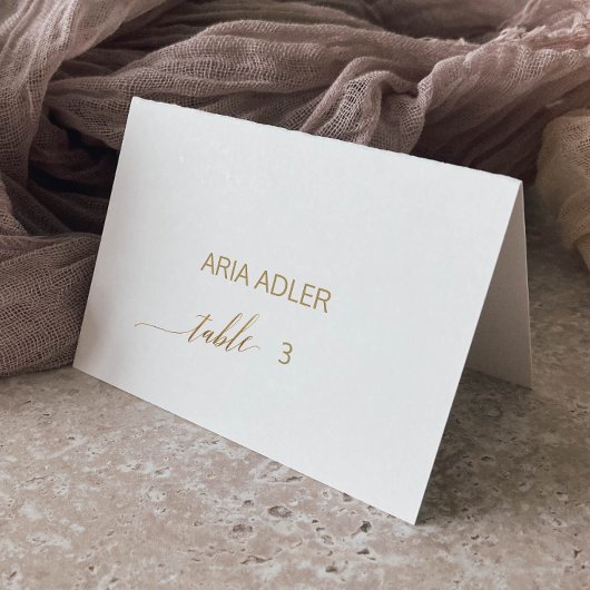Elegant Gold Calligraphy Escort Place Cards Kaart