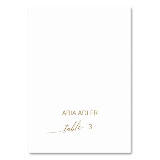 Elegant Gold Calligraphy Escort Place Cards Kaart (Voorkant)