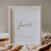 Elegant Gold Calligraphy Favors Poster