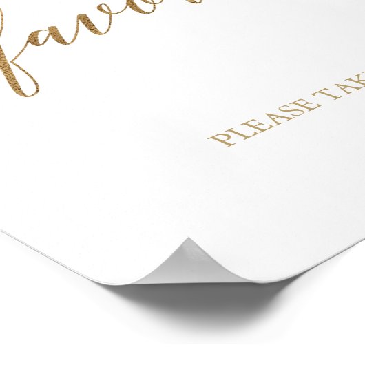 Elegant Gold Calligraphy Favors Poster (Hoek)