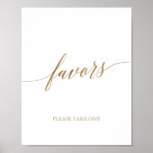 Elegant Gold Calligraphy Favors Poster (Voorkant)