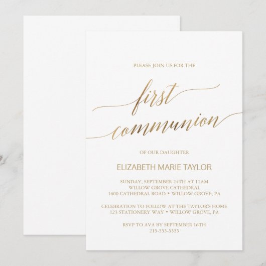 Elegant Gold Calligraphy First Community Kaart (Voorkant / Achterkant)