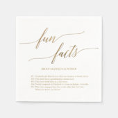 Elegant Gold Calligraphy Fun Facts Wedding Napkins Servet (Voorkant)
