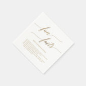 Elegant Gold Calligraphy Fun Facts Wedding Napkins Servet (Hoek)