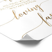 Elegant Gold Calligraphy Generations of Love Sign Poster (Hoek)