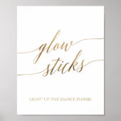 Elegant Gold Calligraphy Glow Sticks Sign Poster (Voorkant)