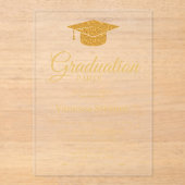 Elegant Gold Calligraphy Graduation Party Acryl Uitnodigingen (Voorkant)