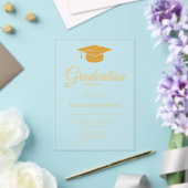 Elegant Gold Calligraphy Graduation Party Acryl Uitnodigingen (Insitu (Huwelijk))
