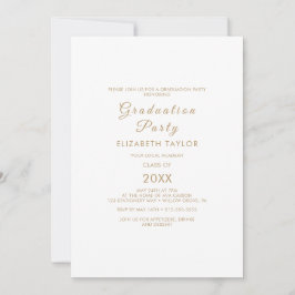 Elegant Gold Calligraphy Graduation Party Kaart
