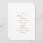 Elegant Gold Calligraphy Graduation Party Kaart (Voorkant / Achterkant)