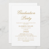 Elegant Gold Calligraphy Graduation Party Kaart (Voorkant / Achterkant)