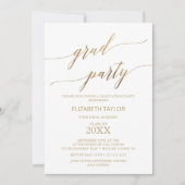 Elegant Gold Calligraphy Graduation Party Kaart (Voorkant)