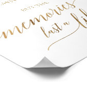 Elegant Gold Calligraphy Hangover & Memories Sign Poster (Hoek)