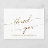 Elegant Gold Calligraphy Hartelijk dank Briefkaart (Voorkant)