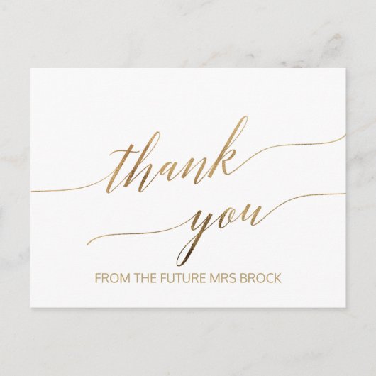 Elegant Gold Calligraphy Hartelijk dank Briefkaart (Voorkant)
