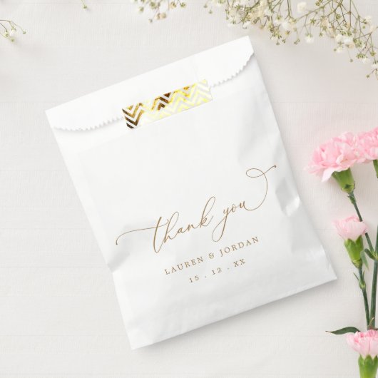 Elegant Gold Calligraphy Hartelijk dank voor uw hu Bedankzakje (Gezegeld)