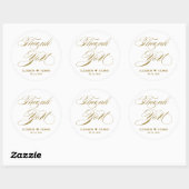 Elegant Gold Calligraphy Hartelijk dank voor uw hu Ronde Sticker (Vel)