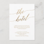 Elegant Gold Calligraphy Hotel Enclosure Kaart (Voorkant)